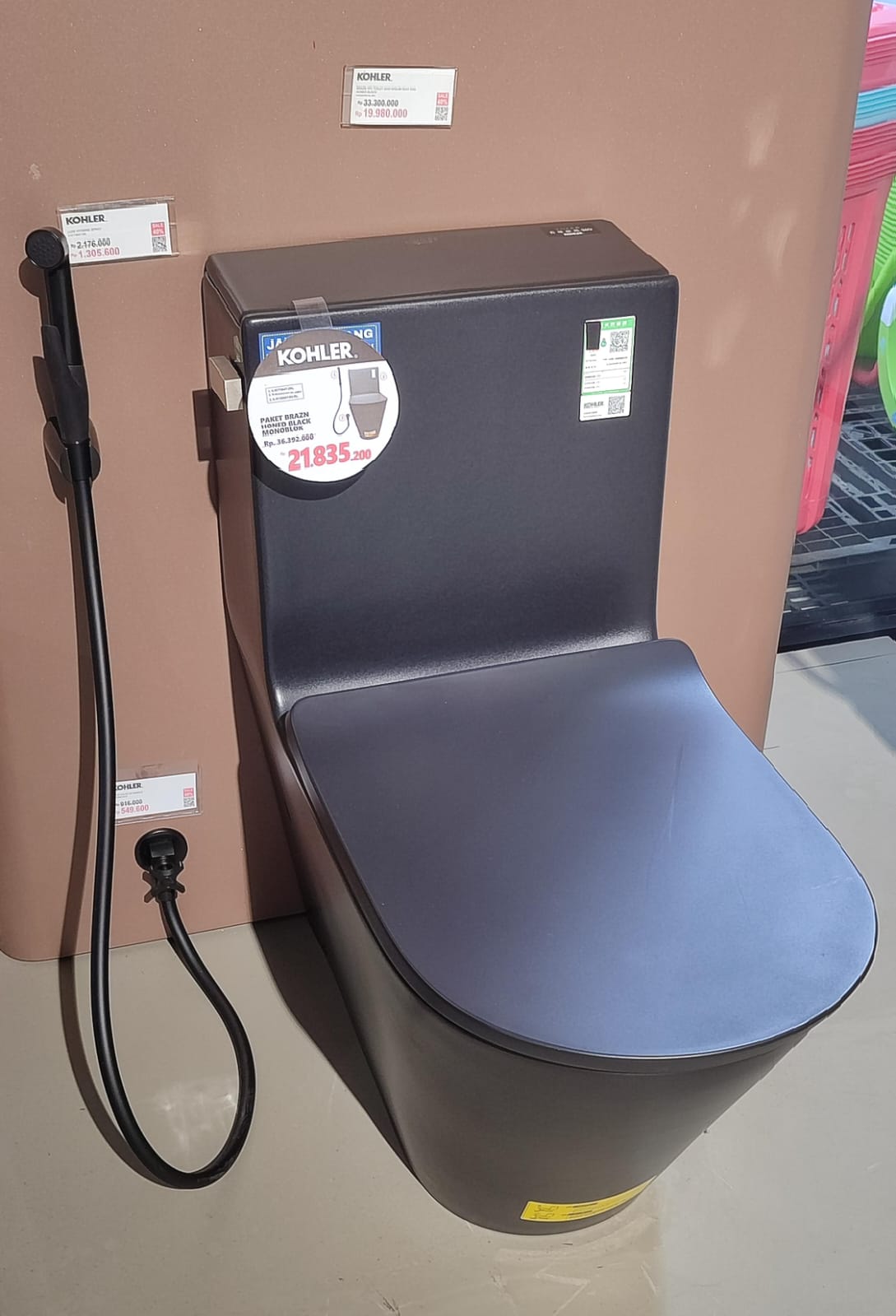 Paket Brazn Honed Black Monoblock Kohler