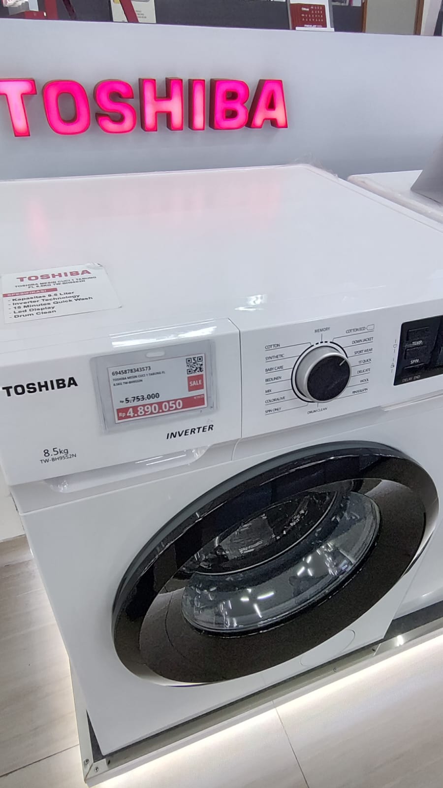 Mesin Cuci Inverter Toshiba